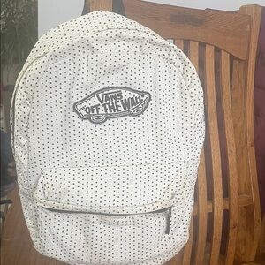 Vans White and Black Polka Dot Backpack